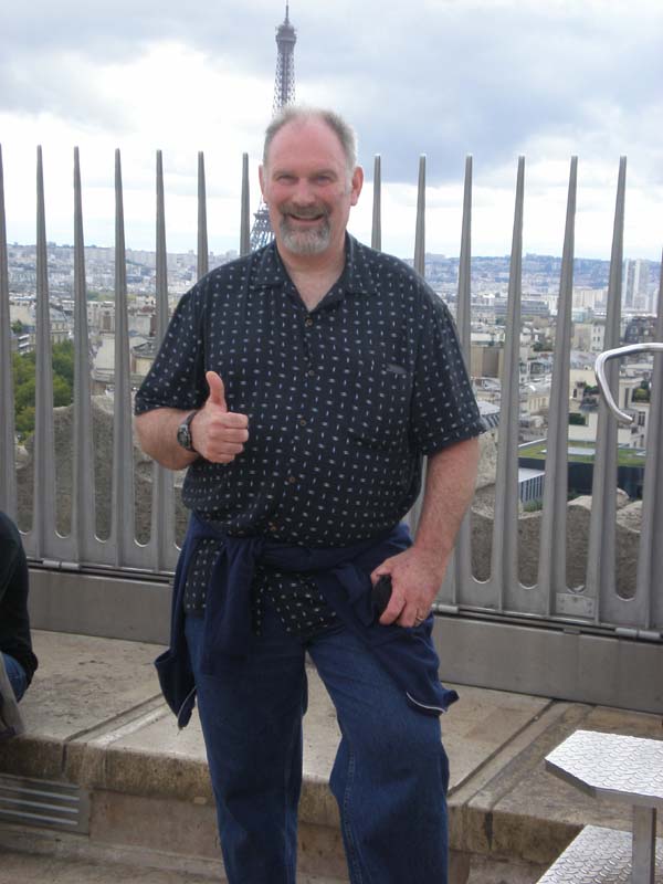 Jim with Eiffel Tower coming out of his head