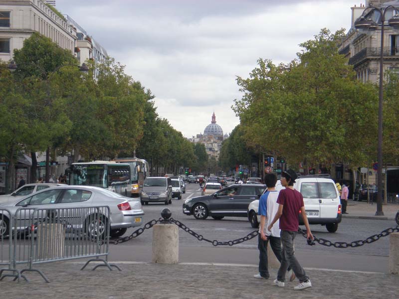 Zoom shot down street